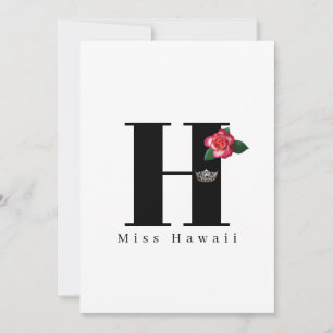Miss America Crown Flat Note Cards-Rose Card