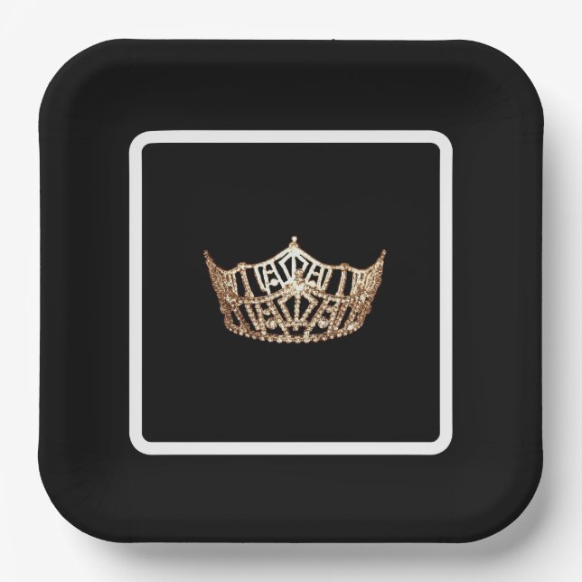 Miss America Crown Pageant Party Paper Plate (Front)
