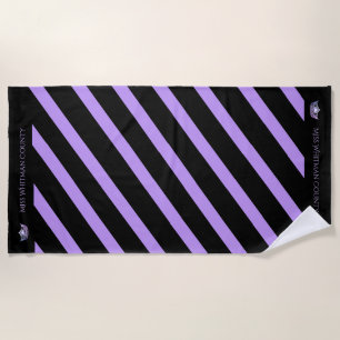 Miss America Custom Stripe Lilac Crown Beach Towel