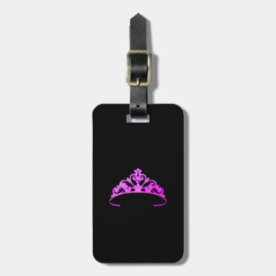 Miss America Fuchsia Tiara Luggage Tag-Vertical Tag