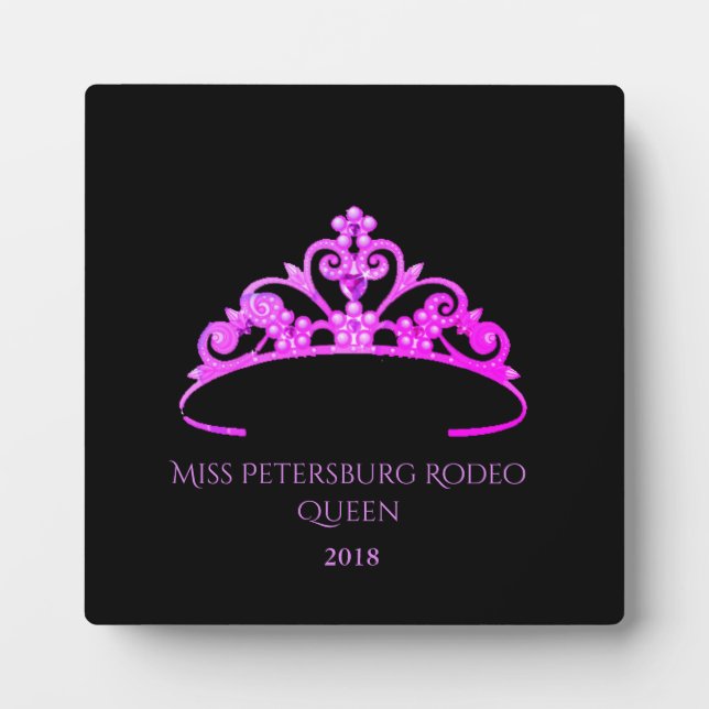 Miss America Fuchsia Tiara Titleholder Plaque (Front)