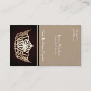 Miss America Gold Crown Business Cards