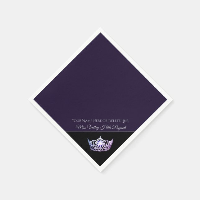 Miss America Lavender Crown Paper Napkins (Corner)