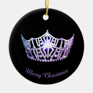 Miss America Lavender Crown Round Ornament