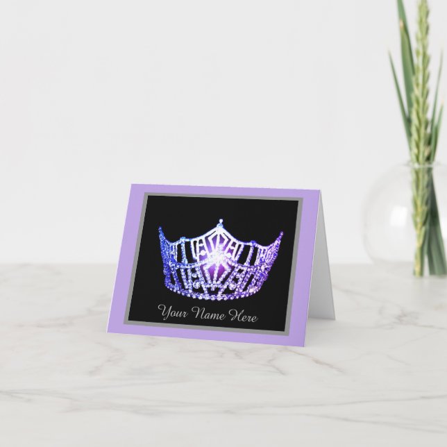 Miss America Lavender Crown Thank You Card-Printed Card (Front)