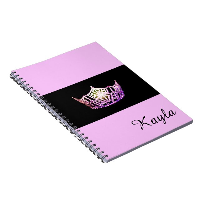 Miss America Orchid Crown Notebook- Custom Name Notebook (Right Side)