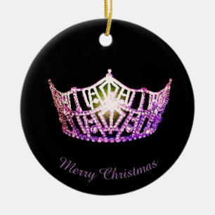 Miss America Orchid Crown Round Ornament