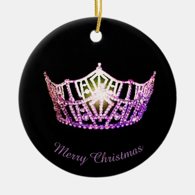 Miss America Orchid Crown Round Ornament (Front)