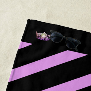 Miss America Orchid Stripe Crown Beach Towel