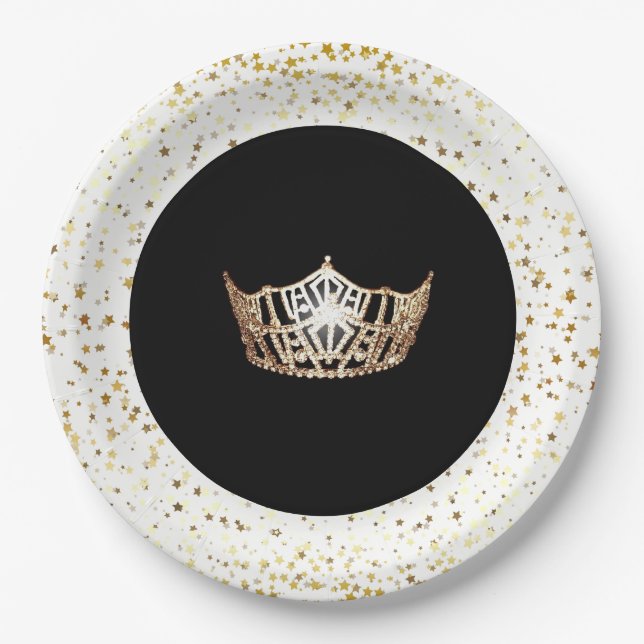 Miss America Pageant Party Paper Plates-Stars Plate (Front)