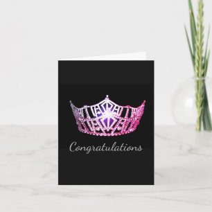 Miss America Pink Crown Greeting Card-Congrats Car Card