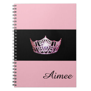 Miss America Pink Crown Notebook- Custom Name Notebook