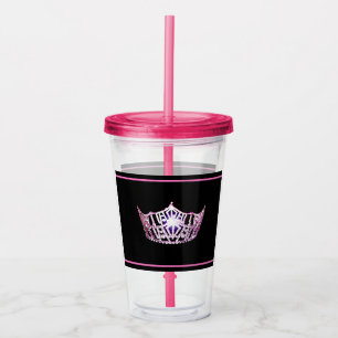 Miss America Pink-SLVR Crown Acrylic Tumbler
