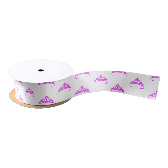 Miss America Purple Tiara Crown Satin Ribbon (Spool)