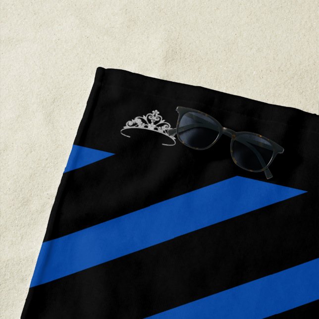 Miss America Rodeo Royal Stripe Crown Beach Towel (In Situ)