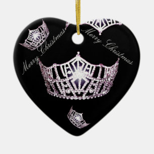 Miss America Silver Crown Christmas Ornament