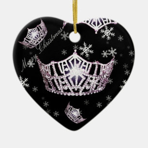 Miss America Silver Crown Christmas Ornament