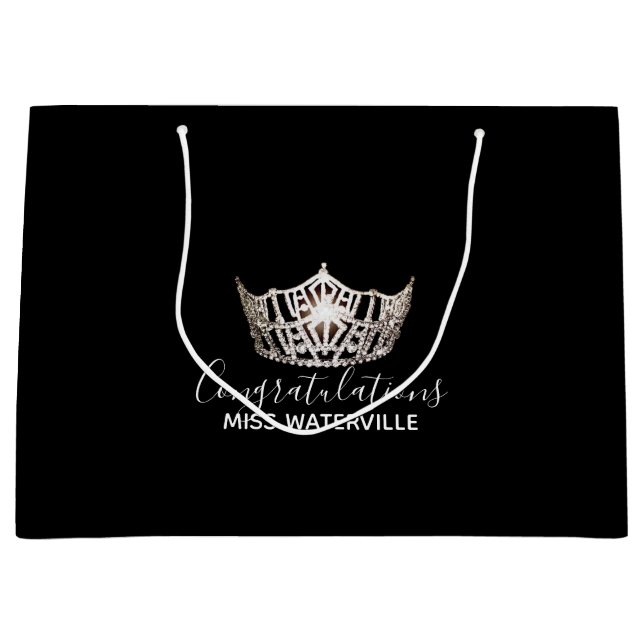 Miss America Silver Crown Gift Bag-Large Large Gift Bag (Front)