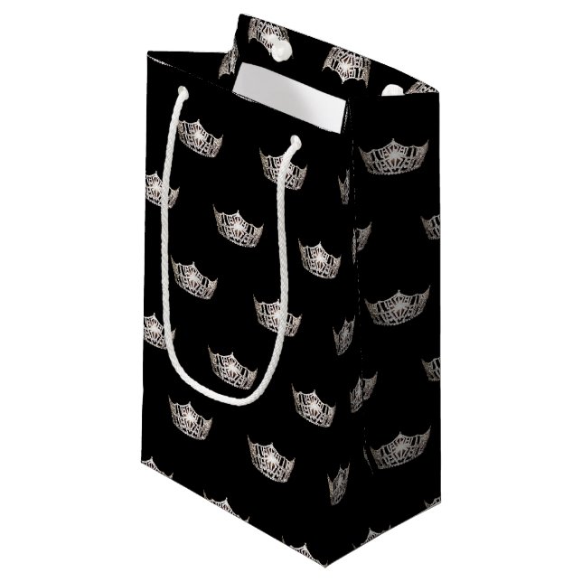 Miss America Silver Crown Gift Bag-Small Small Gift Bag (Front Angled)