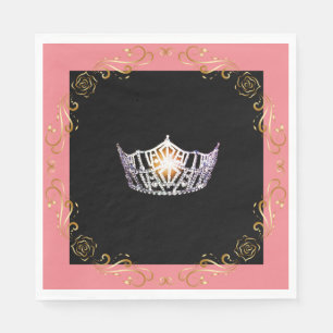 Miss America Silver Crown Luncheon Paper Napkin