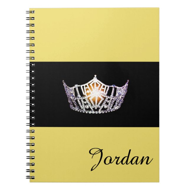 Miss America Silver Crown Notebook Custom Name (Front)