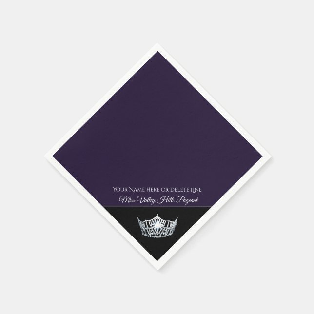 Miss America Silver Crown Paper Napkins (Corner)