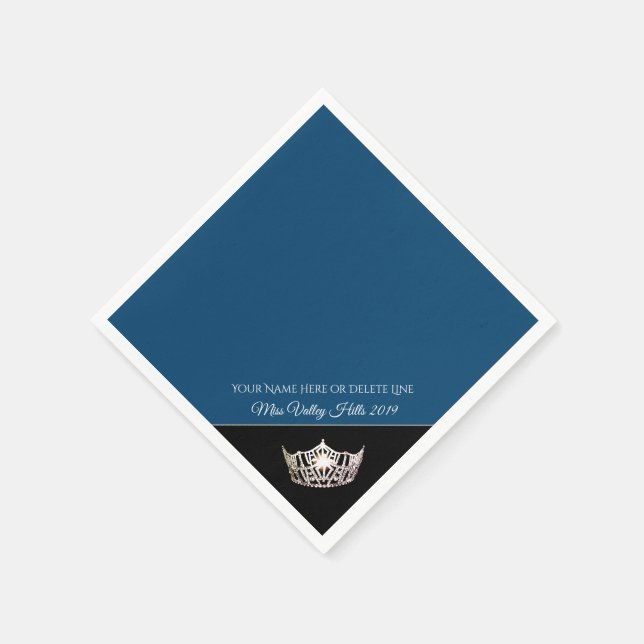 Miss America Silver Crown Paper Napkins (Corner)
