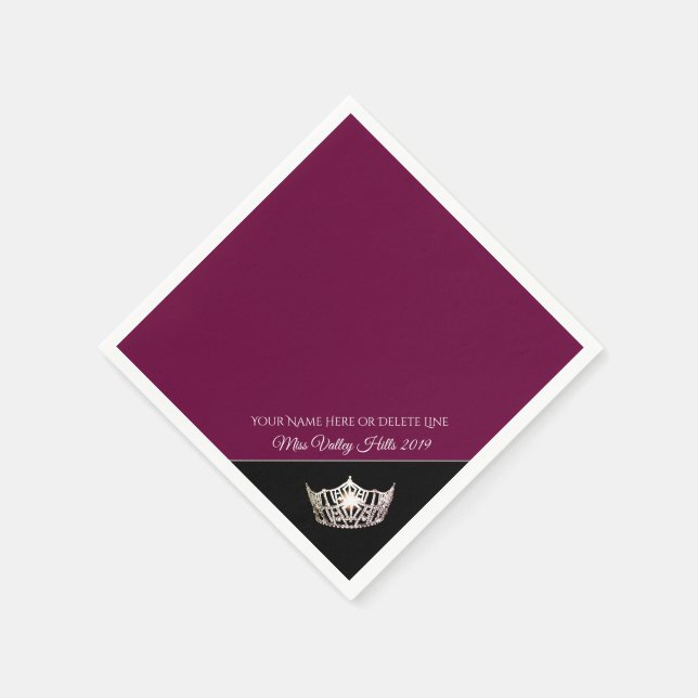 Miss America Silver Crown Paper Napkins (Corner)
