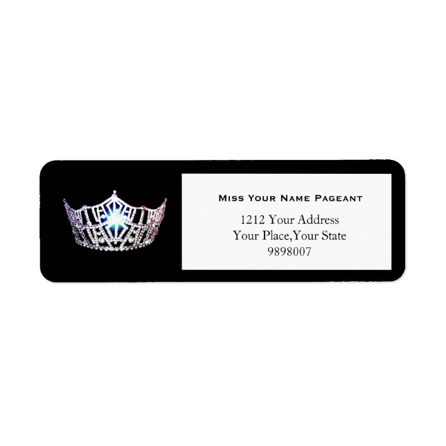 Miss America Silver Crown Return Address Labels (Front)
