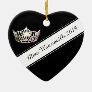 Miss America Silver Crown & Sash Ornament