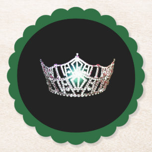 Miss America Silver Crown Sclpd Paper Coasters