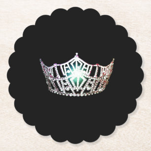 Miss America Silver Crown Sclpd Paper Coasters