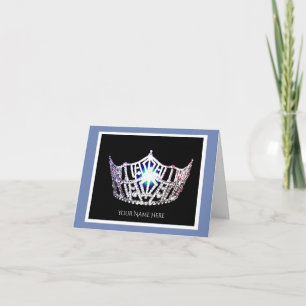 Miss America Silver Crown Thank You Card-Printed Card
