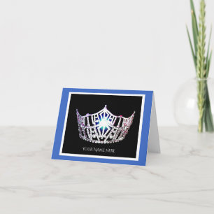 Miss America Silver Crown Thank You Card-Printed Card