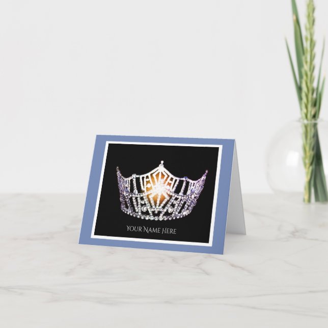 Miss America Silver Crown Thank You Card-Printed Card (Front)