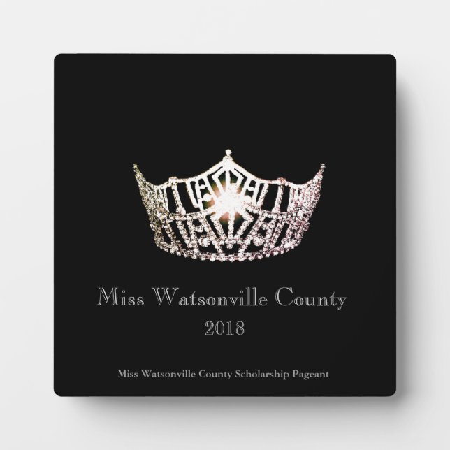 Miss America Silver Crown Titleholder Plaque (Front)