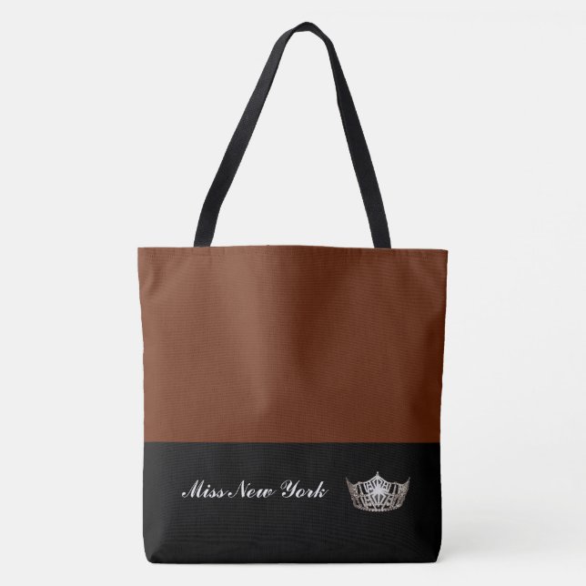 Miss America Silver Crown Tote Bag-Large Cinnamon (Front)
