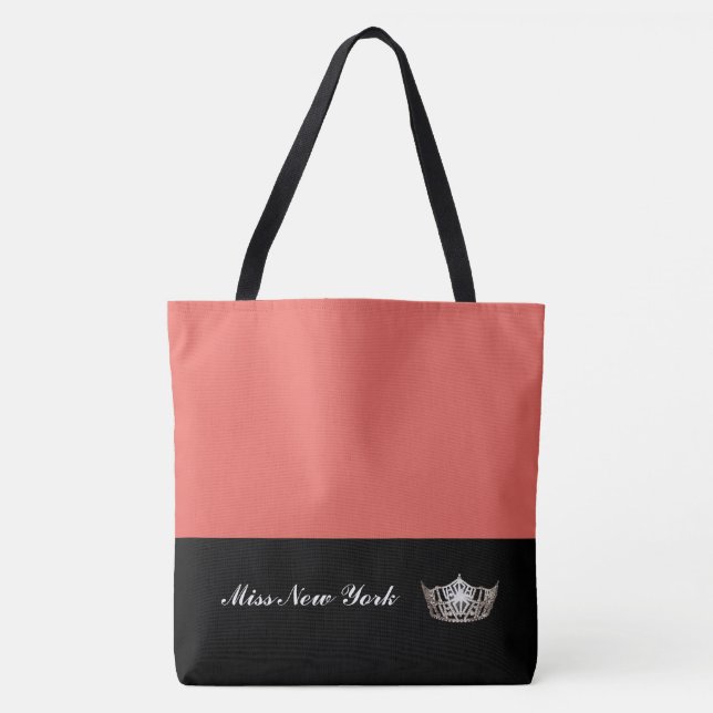 Miss America Silver Crown Tote Bag-Large Salmon (Front)