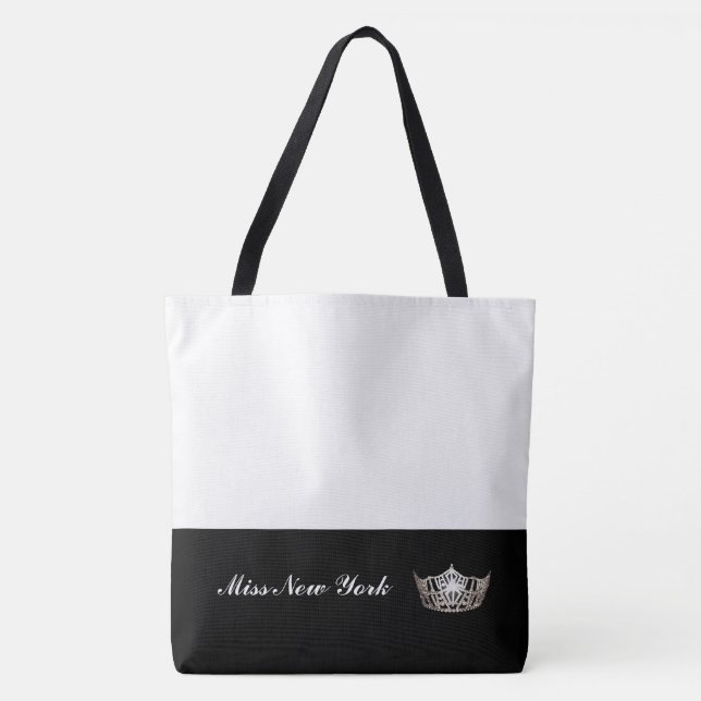 Miss America Silver Crown Tote Bag-Large White (Front)