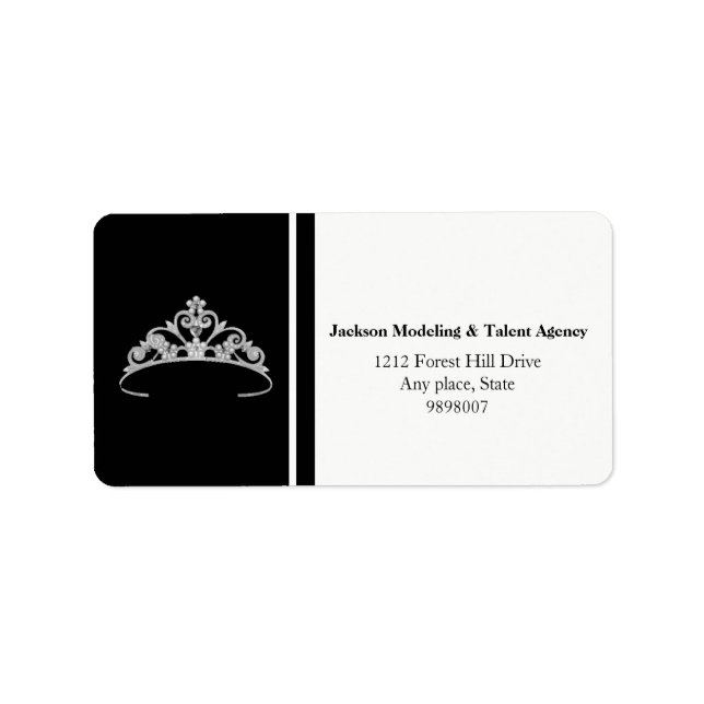Miss America Silver Tiara Crown Address Labels (Front)
