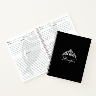 Miss America Silver Tiara Custom Recipe Notebook