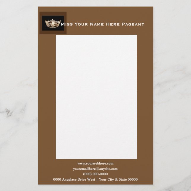 Miss America style Bold Boxes Letterhead (Front)