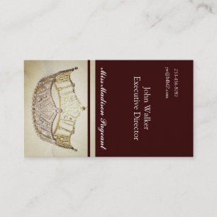Miss America style Brown-Gold Crown Business Cards