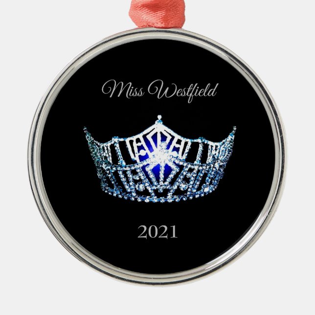 Miss America style Crown Christmas Ornament (Front)