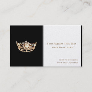 Miss America style Crown Custom Business Cards