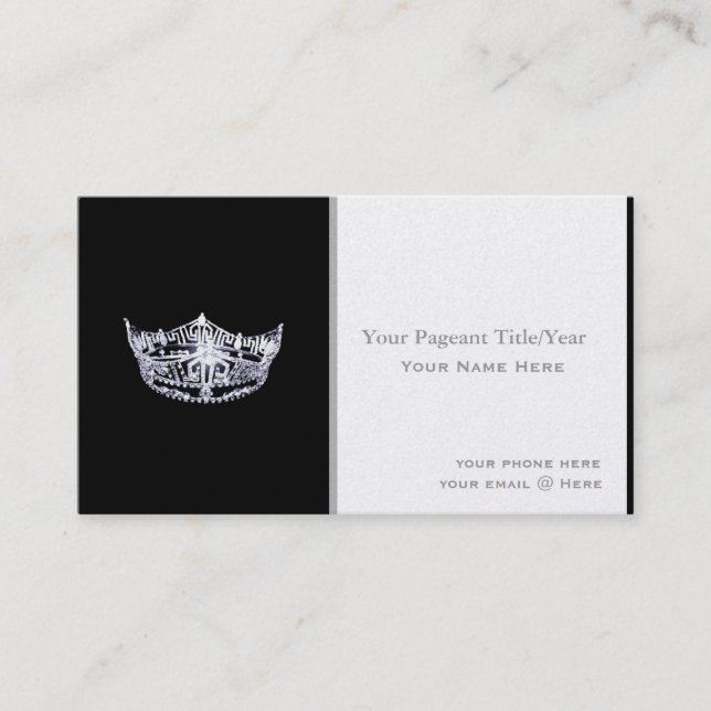 Miss America style Crown Custom Business Cards (Front)