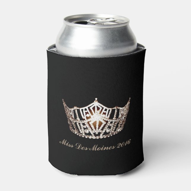 Miss America style Crown Custom Can Cooler (Can Front)