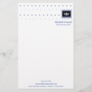 Miss America style Crown & Diamonds Stationery