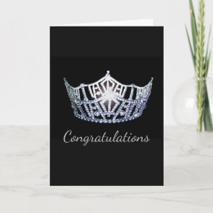 Miss America style Crown Greeting Card-Congrats Card