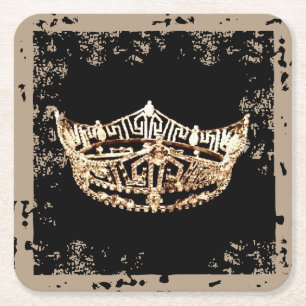 Miss America style Crown Scruffed Coasters